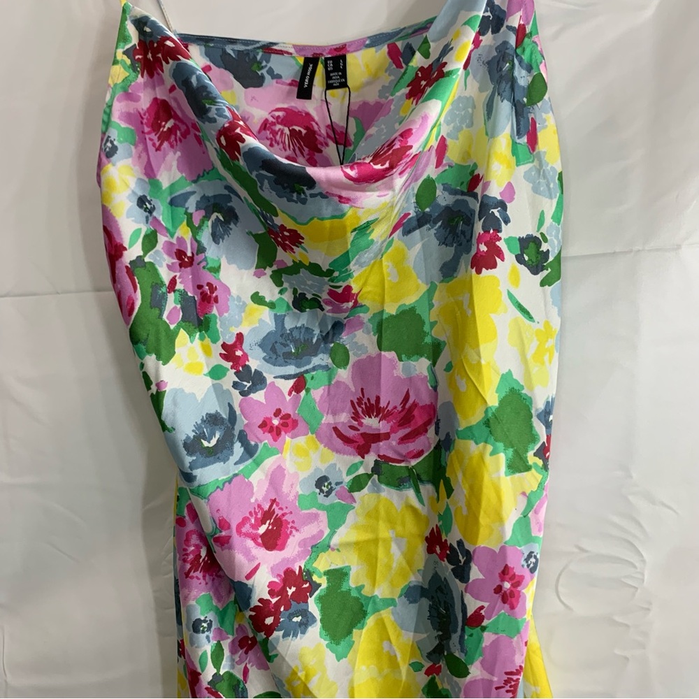 NWT Vero Moda Vibrant Floral Slip Dress, size L - Picture 5 of 10